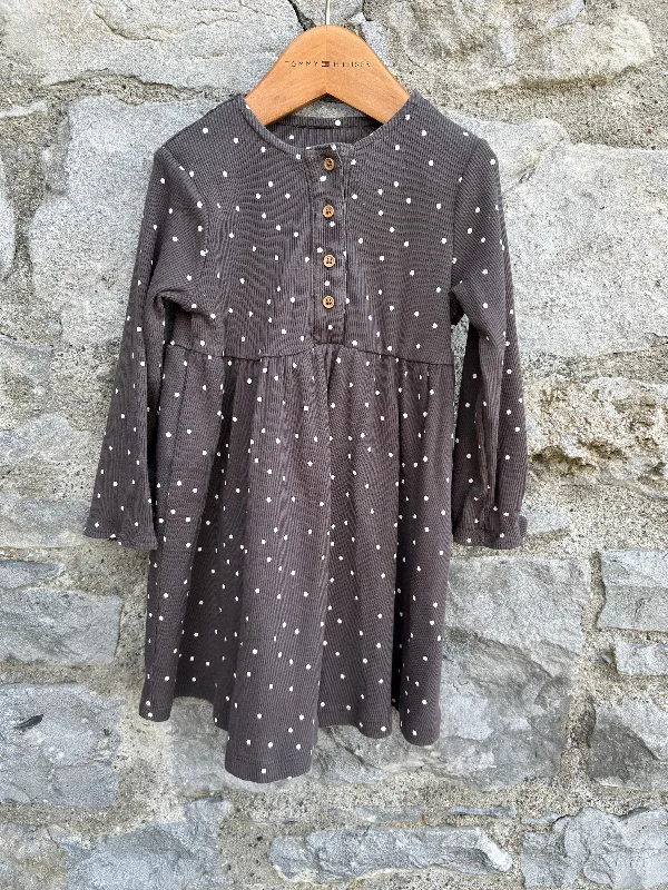 Charcoal spotty dress  18-24m (86-92cm)