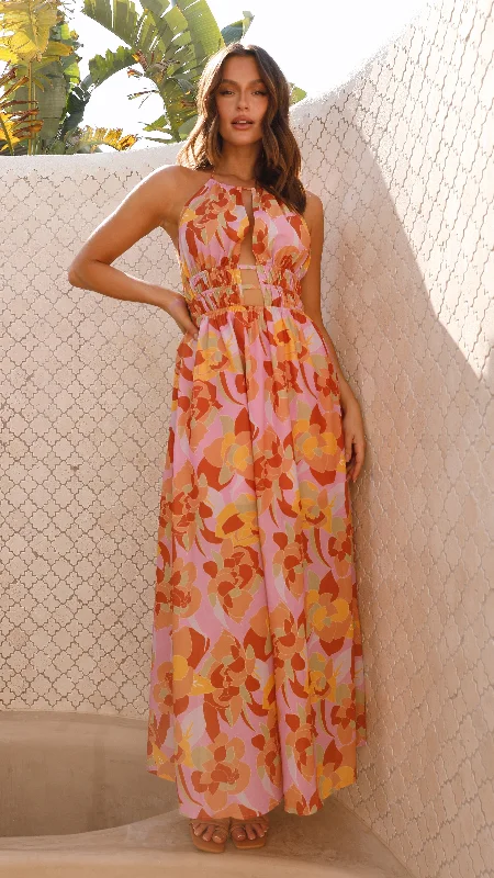 Ivy Maxi Dress - Pink Multi