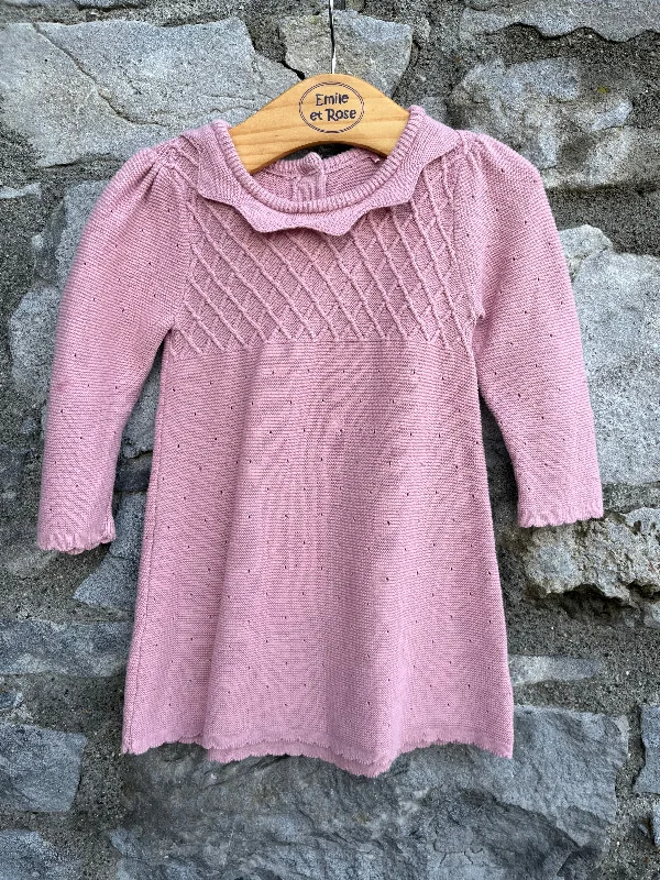 Pink knitted dress  6-9m (68-74cm)