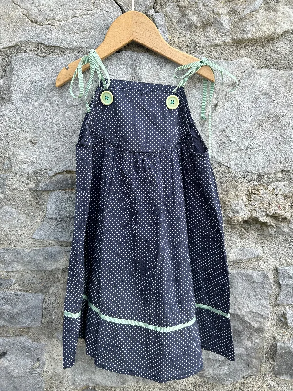 Navy dotty dress  18-24m (86-92cm)