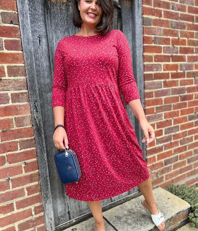 Ex Seasalt Red Dot Guelder Rose Dress