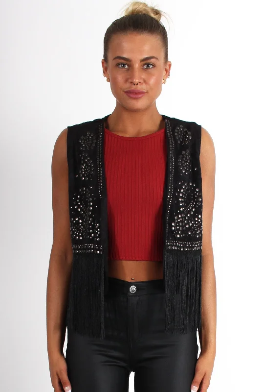 Naya Black Studded Waistcoat